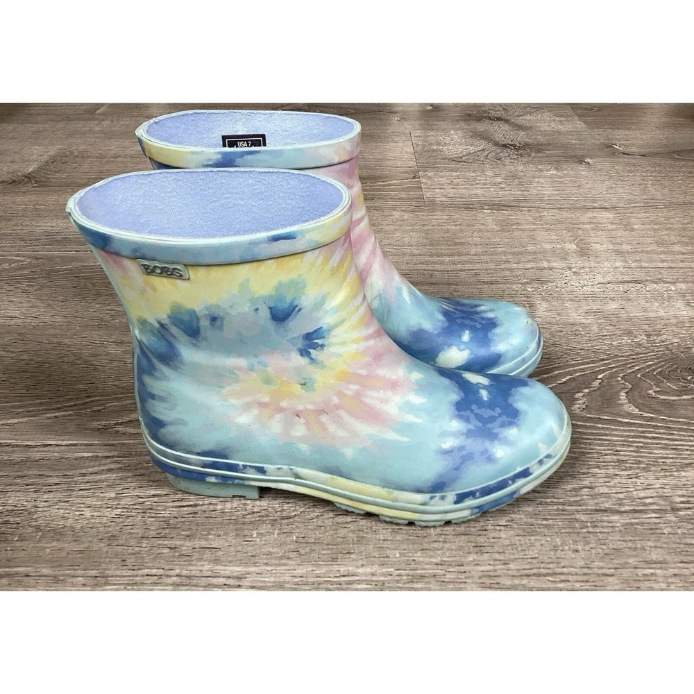 Skechers Bobs Womens Size 7 Rain Boots Ankle Calf Boot 113385 Tie Dye